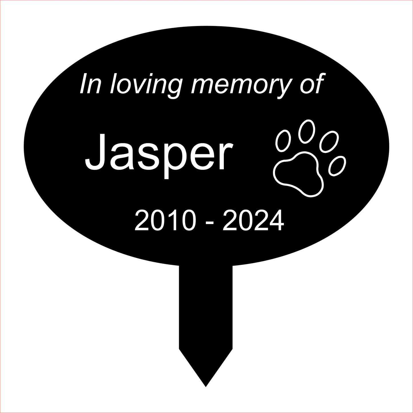 Oval Pet Memorial Stake Style a