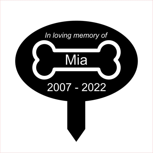 Oval Pet Memorial Stake Style f