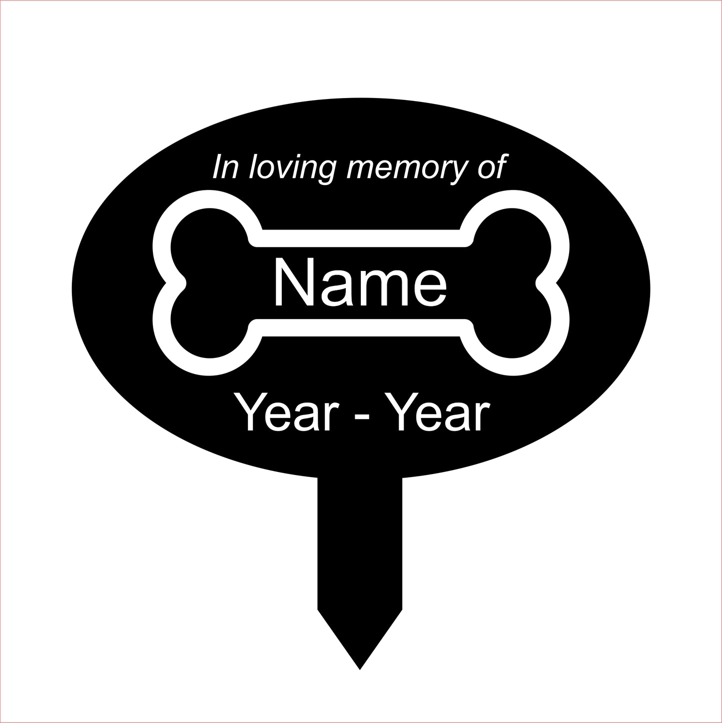 Oval Pet Memorial Stake Style f