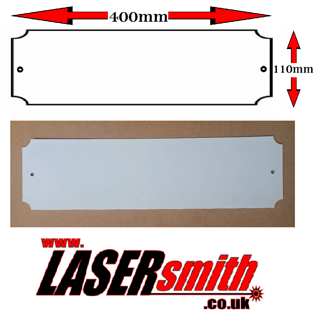 400x110mm Rectangle Plaque - End of Line