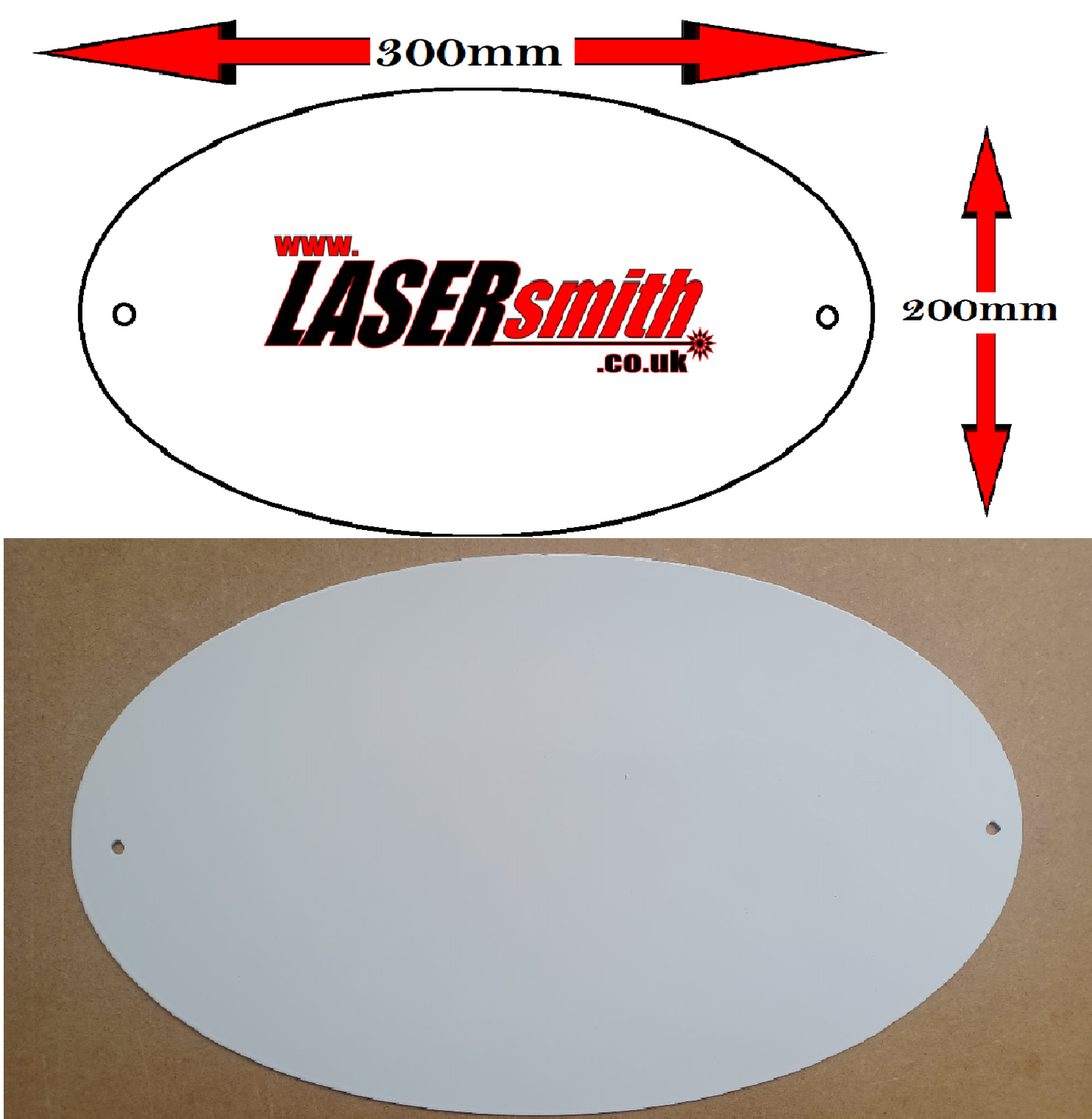 300x200mm Oval Plaque - End of Line