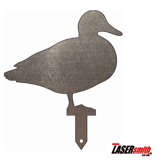 Duck Garden Stake - Galvanised / Raw Steel