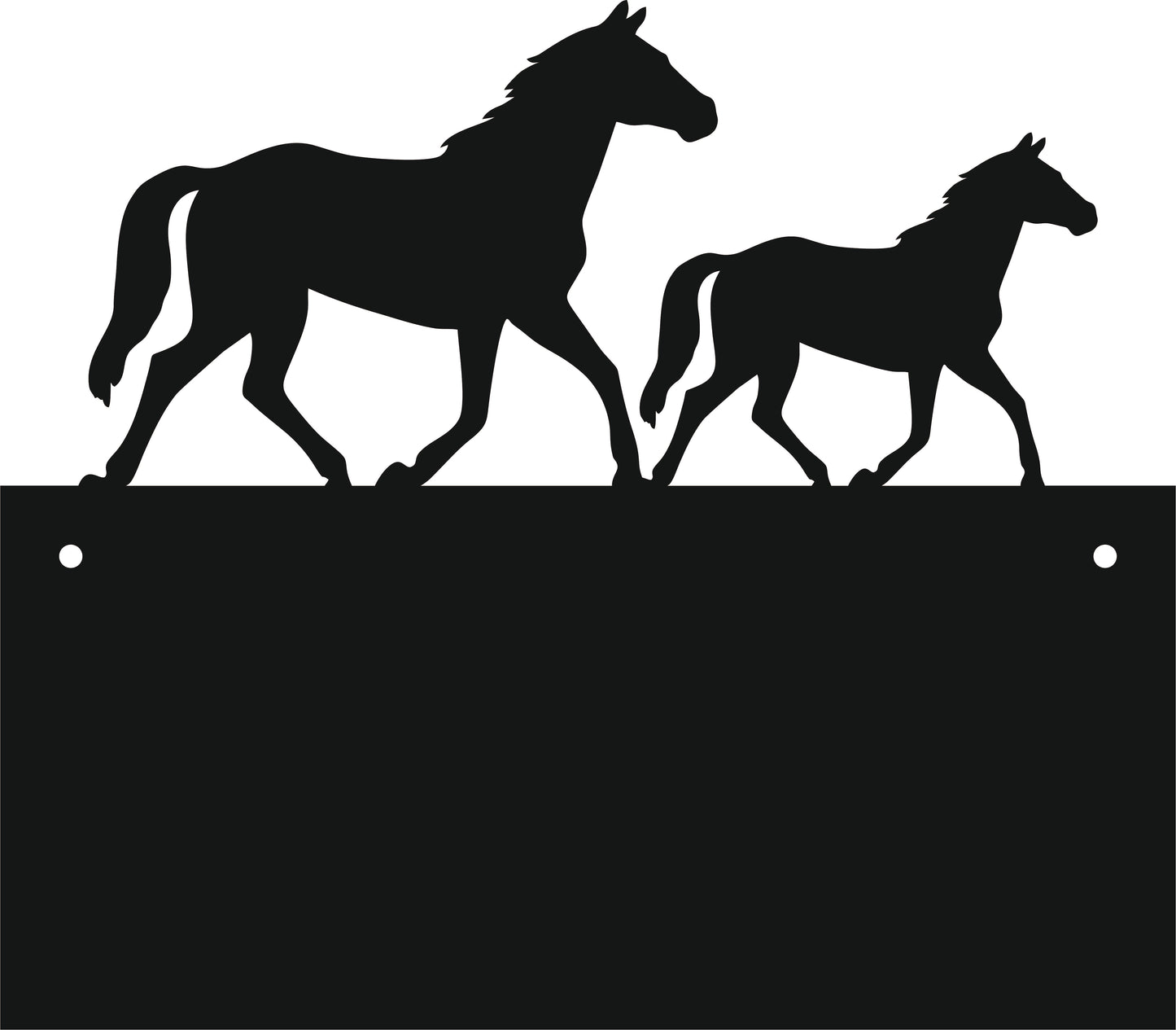 Horse and Foal Rectangular Wall Sign - Ex- Display