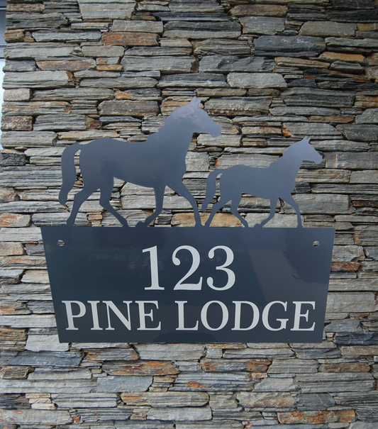 Horse and Foal Rectangular Wall Sign - Ex- Display