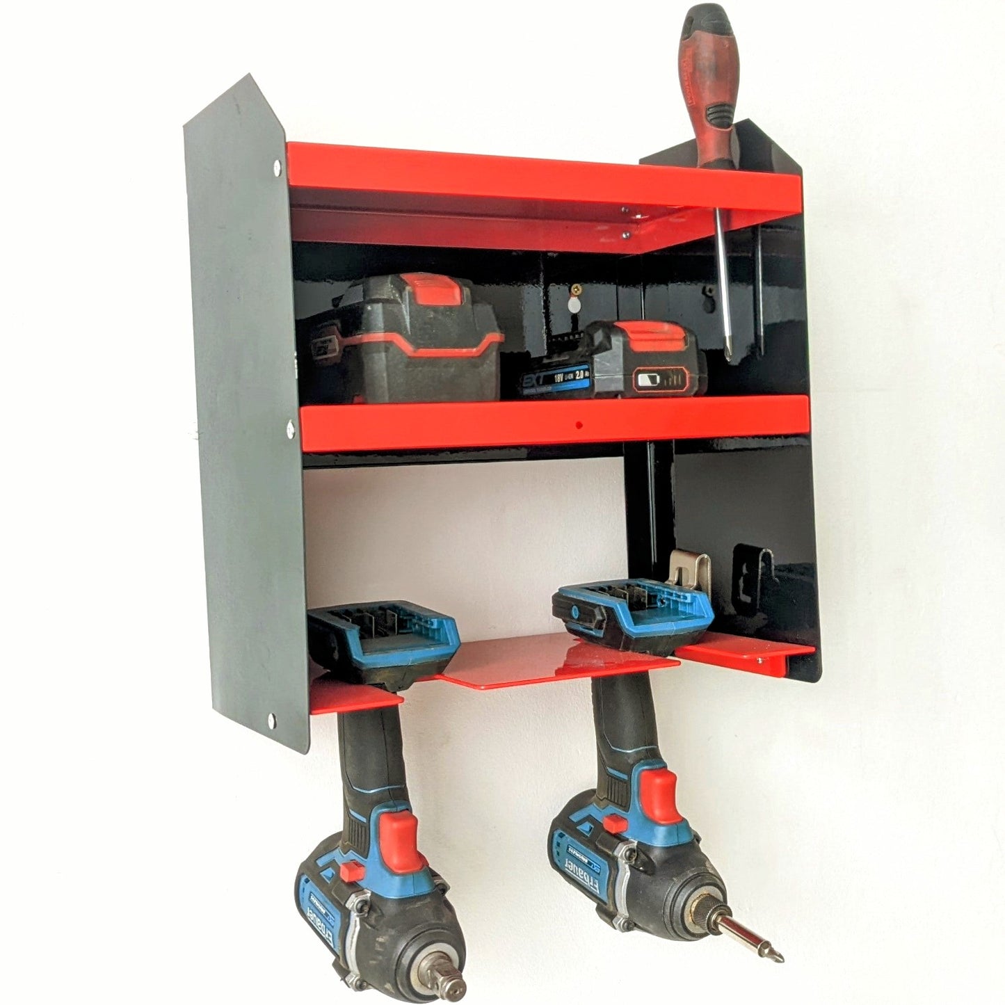 2 Drill Holder with 2 shelves
